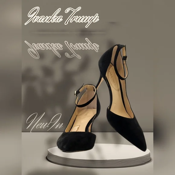 Ivanka Trump Britta D'Orsay Leather Black Women's Suede 3" Heel Size 8.5M /1W-9A - Picture 1 of 17